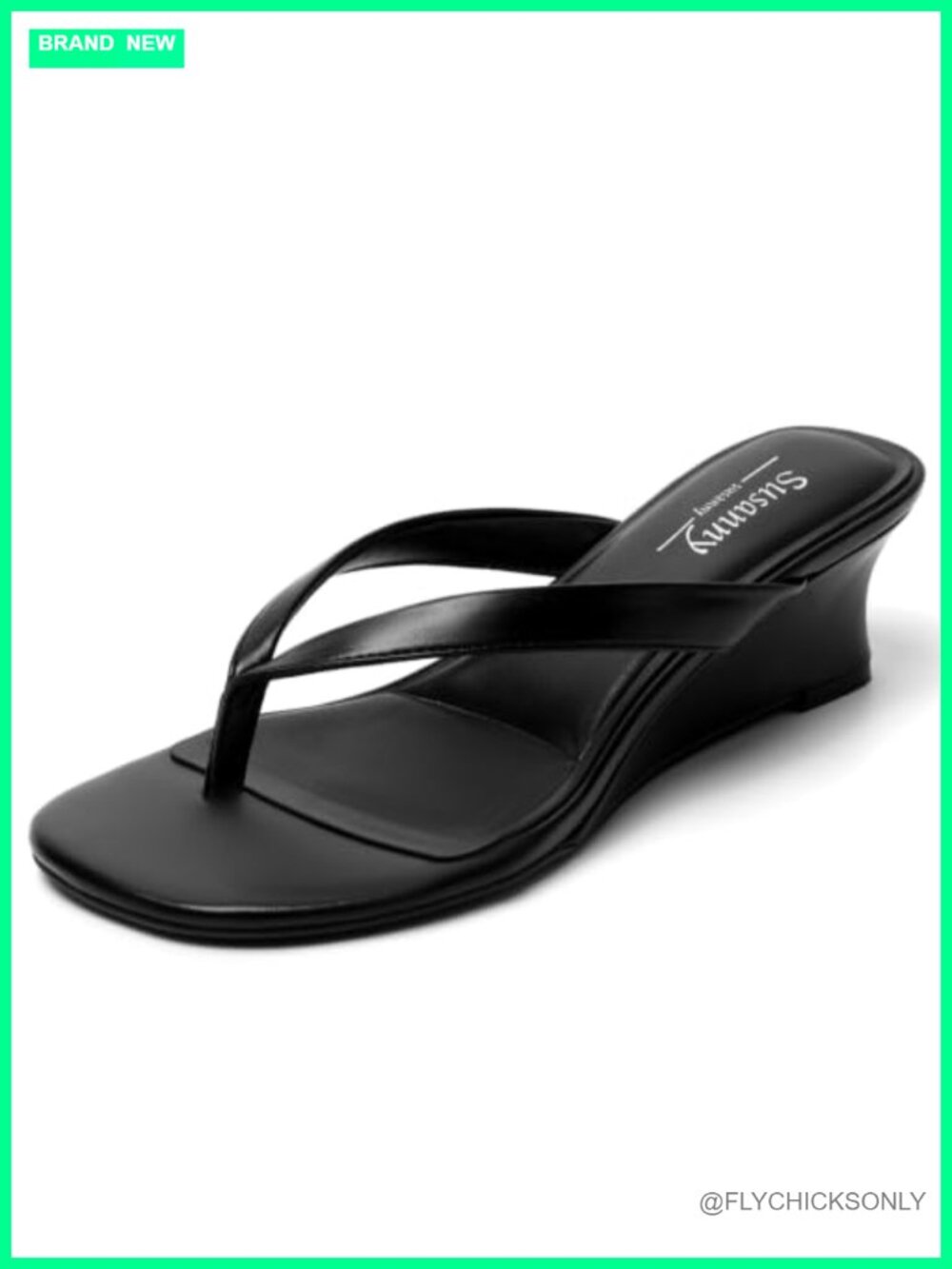 Wedge Heels Platform Sandals Flip Flops Slip On Round Toe Rubber